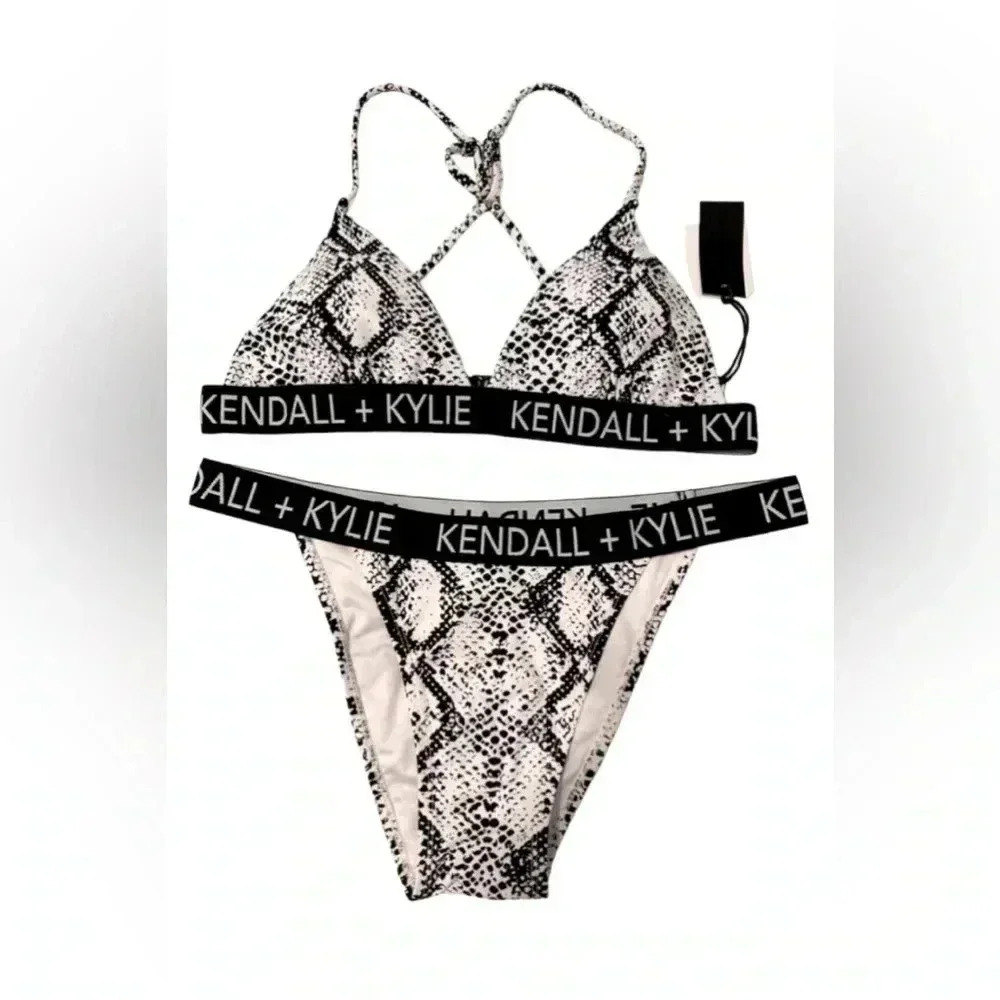 Kendall & Kylie SZ XL Black/White Bikini - Picture 1 of 5